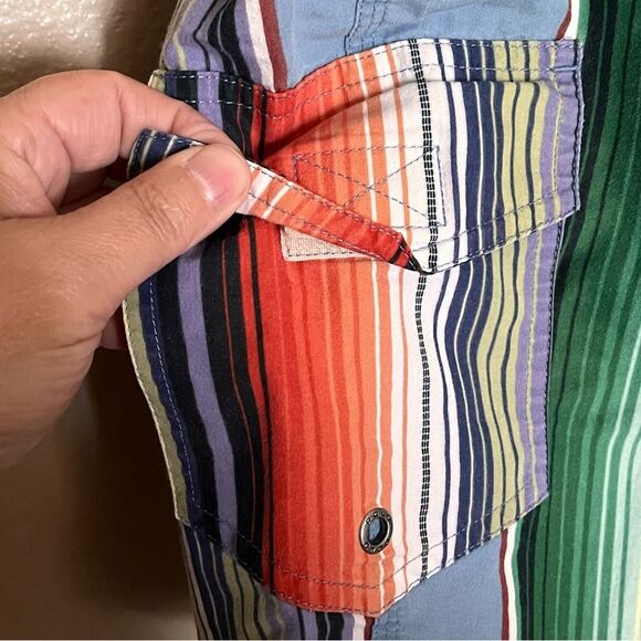 Ralph Lauren Polo Vertical Multi-Color Striped Swim Trunks/Boardshorts Size 38 - Picture 6 of 9